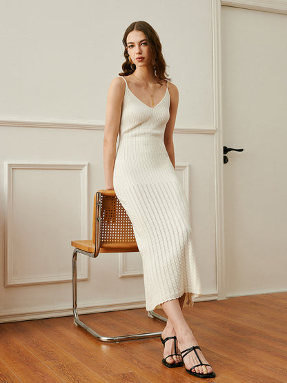 Comfortable Fit Knit Summer Dress - Pexav