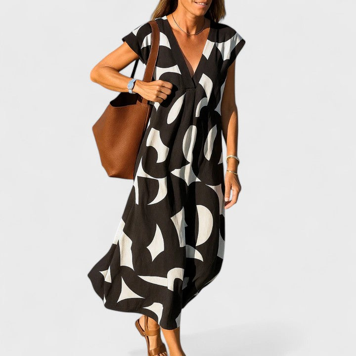 Elegant V Neck Maxi Dress