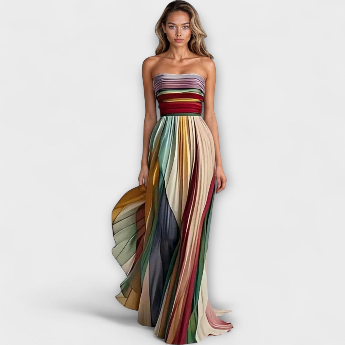 Elegant Strapless A-Line Party Dress - Nocini