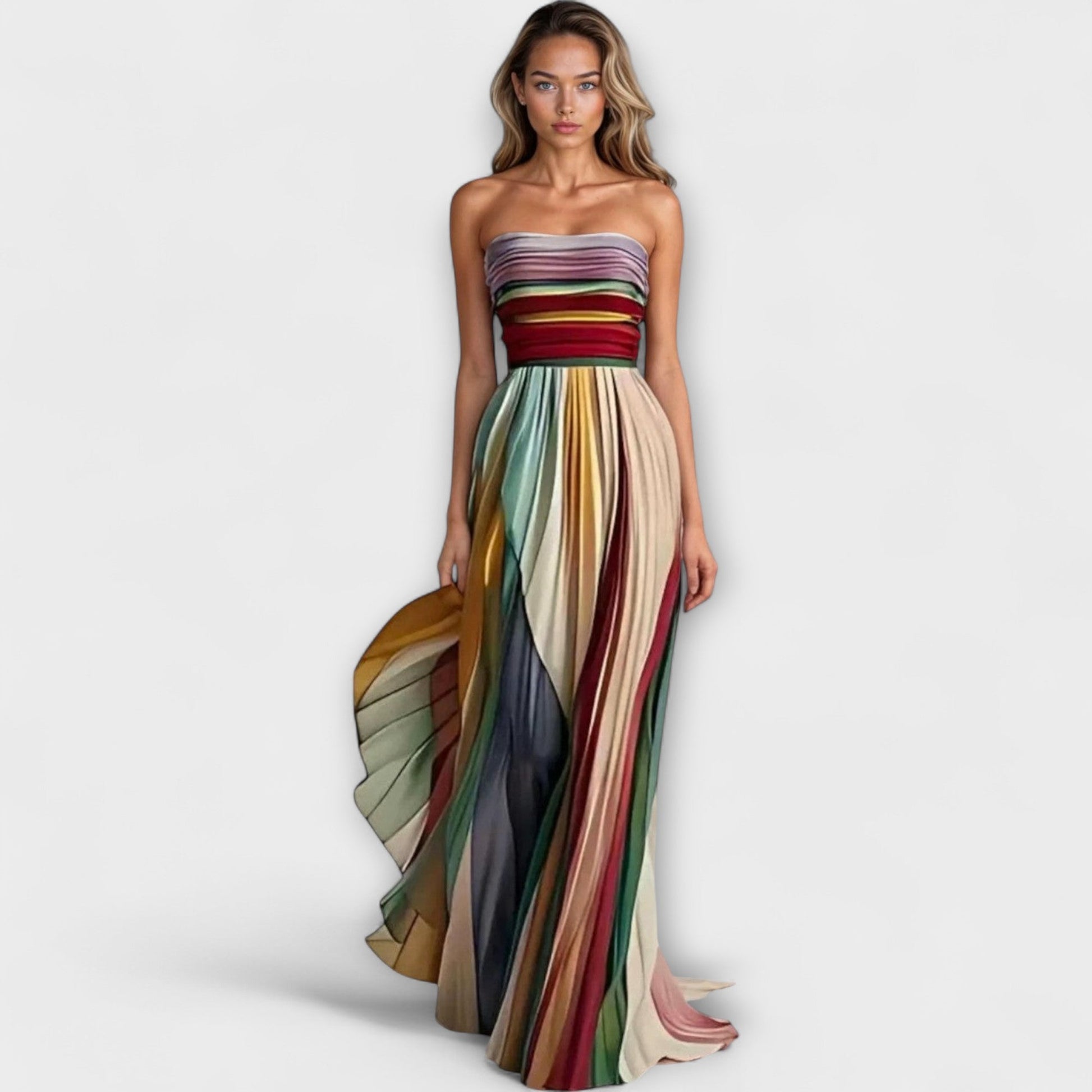 Elegant Strapless A-Line Party Dress - Nocini