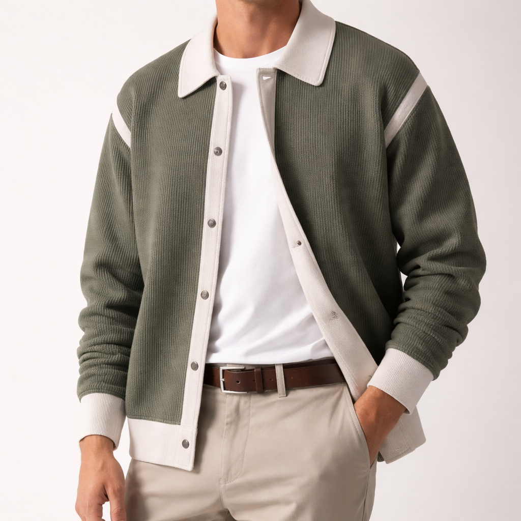 Classic Men's Collar Varsity Jacket - Olytrend