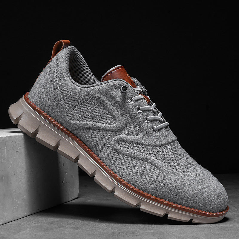 Classic Men's Leather Tie Sneakers - Olytrend