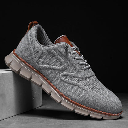 Classic Men's Leather Tie Sneakers - Olytrend