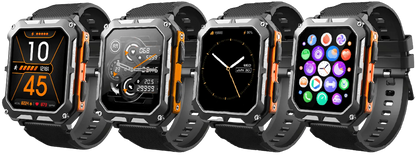 Robust Smartwatch with Heart Rate Monitor & Step Counter - EnduranceX-Black-Nora Luxe