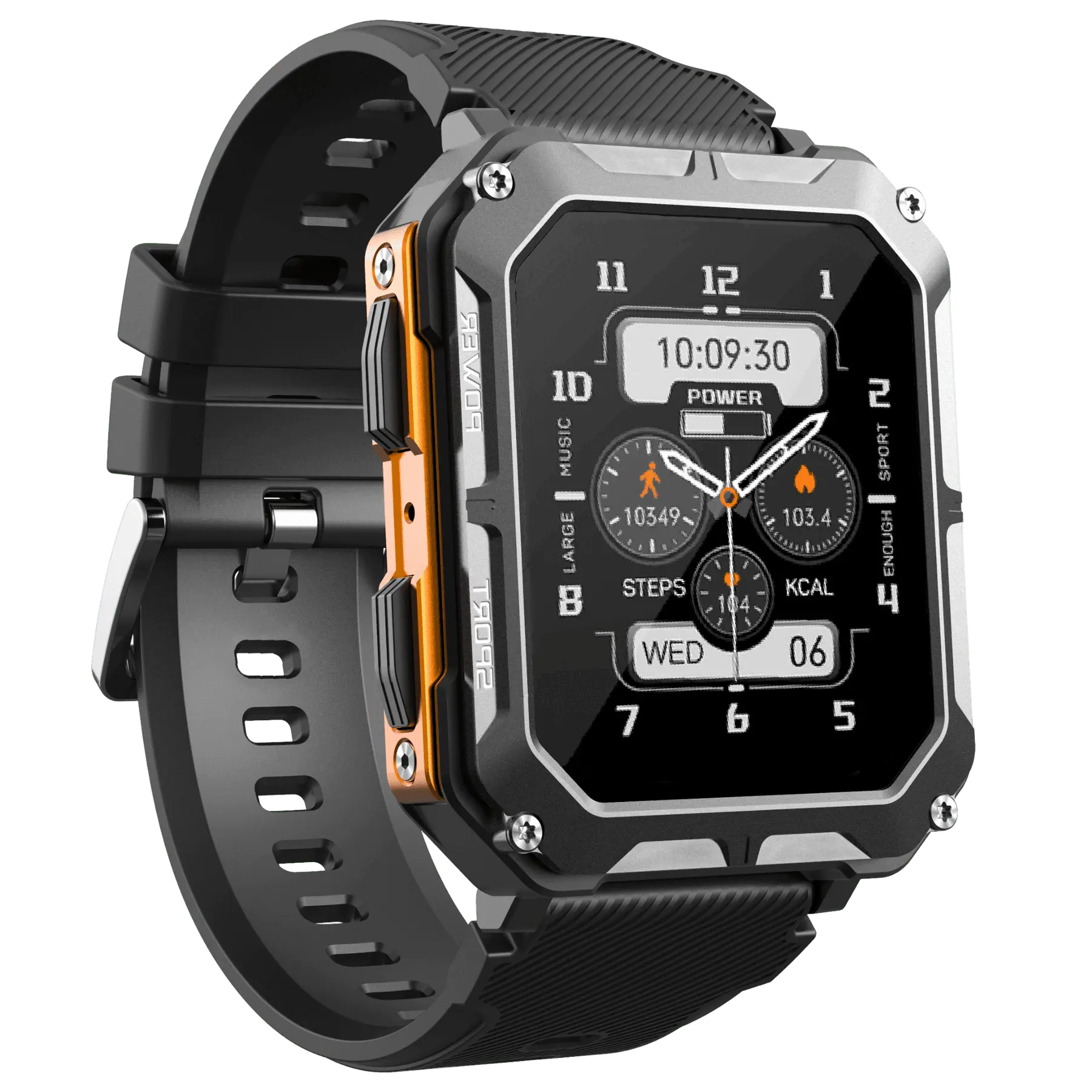 Robust Smartwatch with Heart Rate Monitor & Step Counter - EnduranceX-Black-Nora Luxe