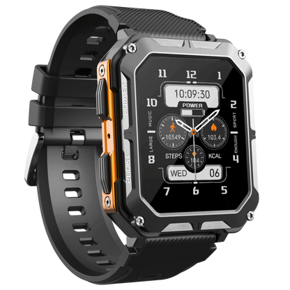 Robust Smartwatch with Heart Rate Monitor & Step Counter - EnduranceX-Black-Nora Luxe