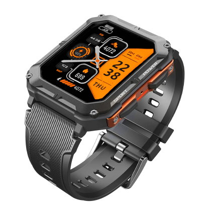 Robust Smartwatch with Heart Rate Monitor & Step Counter - EnduranceX-Black-Nora Luxe