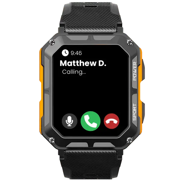 Robust Smartwatch with Heart Rate Monitor & Step Counter - EnduranceX-Black-Nora Luxe
