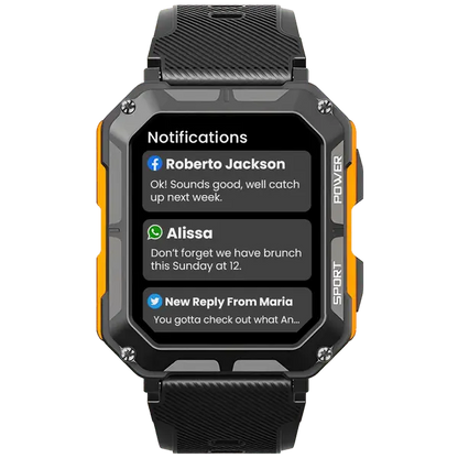 Robust Smartwatch with Heart Rate Monitor & Step Counter - EnduranceX-Black-Nora Luxe