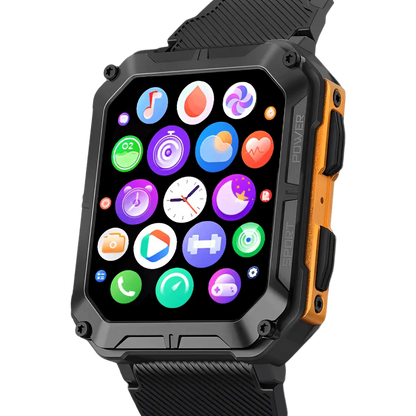 Robust Smartwatch with Heart Rate Monitor & Step Counter - EnduranceX-Orange-Nora Luxe