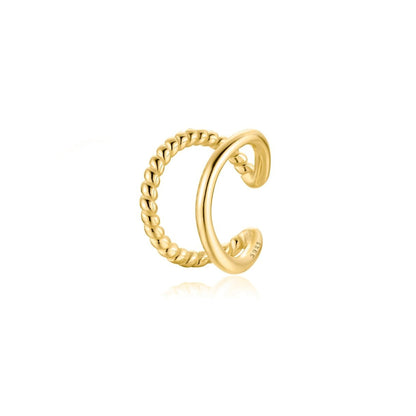 Unique Gold Tone Rolled Earrings - Pexav