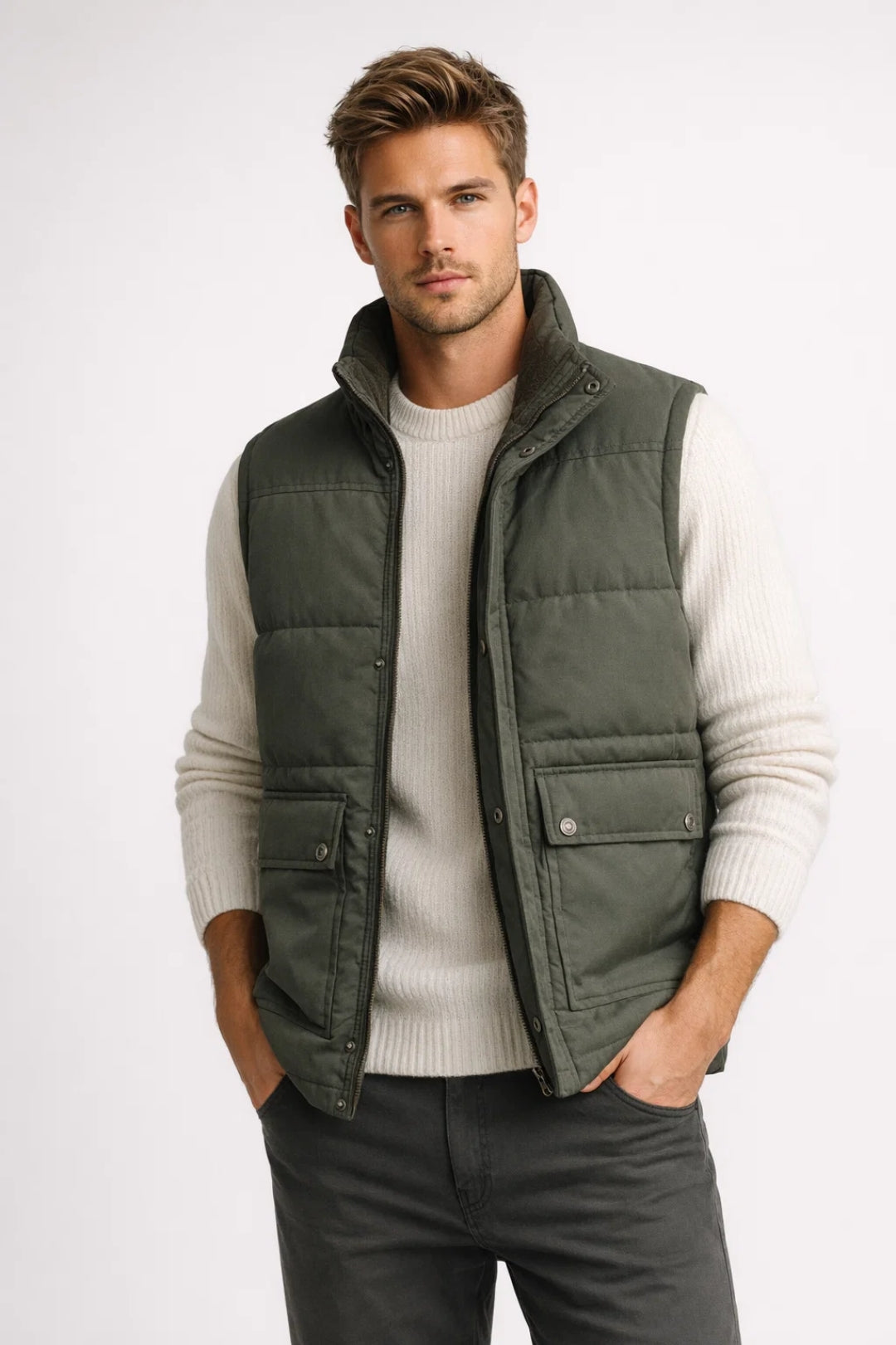 Men's Lightweight Down Vest Coat - Olytrend