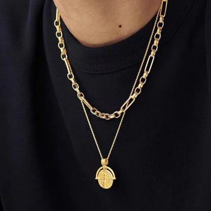 Classic Antique Coin Pendant, Sterling Silver, Gold Plated