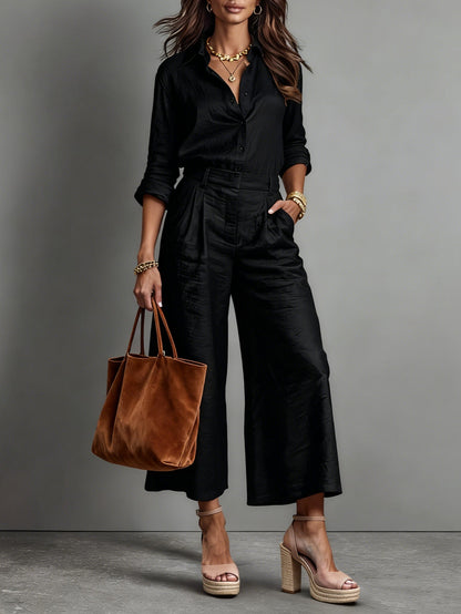 Image of Rose | Women's Wide Leg Two-Piece Set