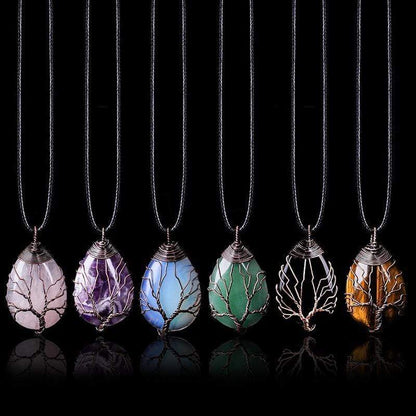 Rose Quartz Drop Necklace - Amelisse-Nora Luxe