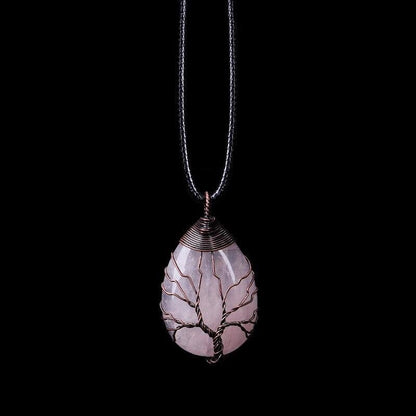 Pink Gemstone Pendant Necklace - Pexav