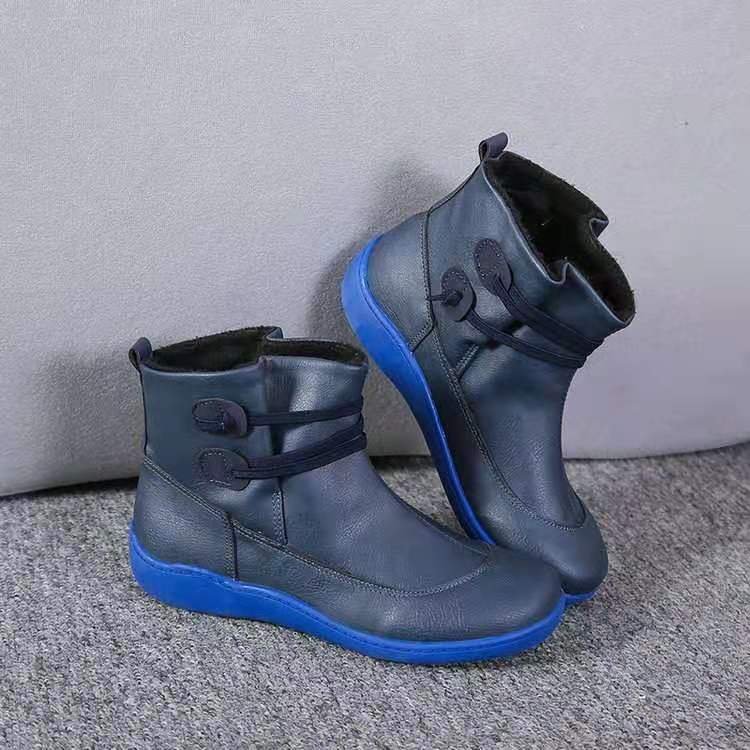 Image of Rosemary | Women's Flat Ankle Boots with Button Detail