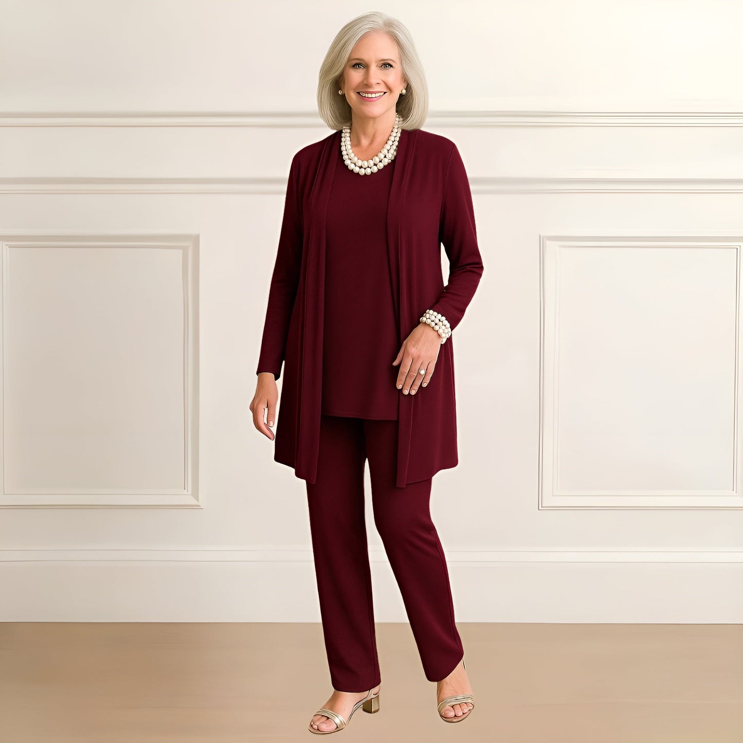 Soft Knit Cardigan Pants Outfit Set