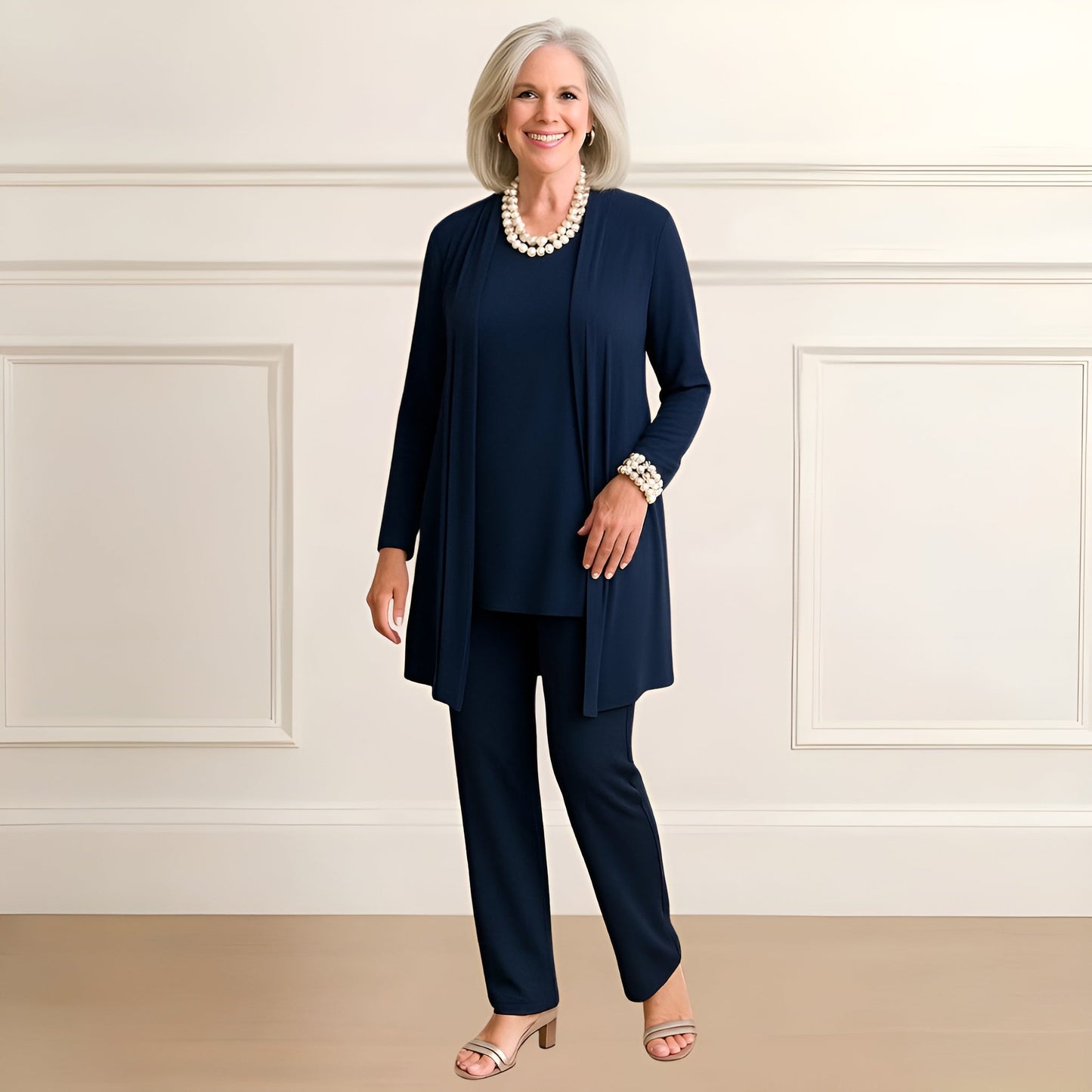 Soft Knit Cardigan Pants Outfit Set