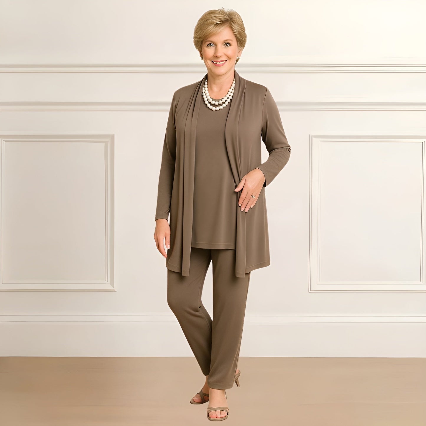 Soft Knit Cardigan Pants Outfit Set - Olytrend