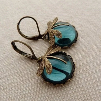 Vintage Gold Tone Dragonfly Stud Earrings - Pexav