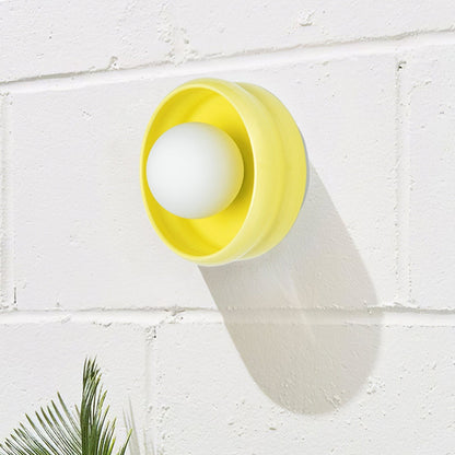 Round Ceramic Wall Lamp - Circo-Yellow-The Livary