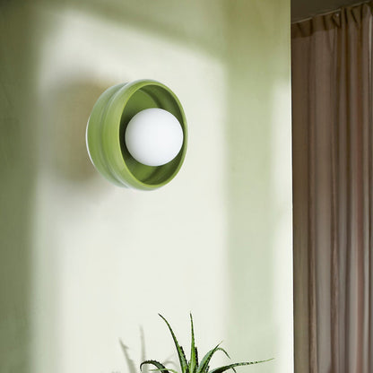 Round Ceramic Wall Lamp - Circo-Yellow-The Livary