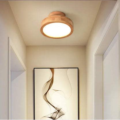 Natural Wood Nordic Style Ceiling Light - Pexav