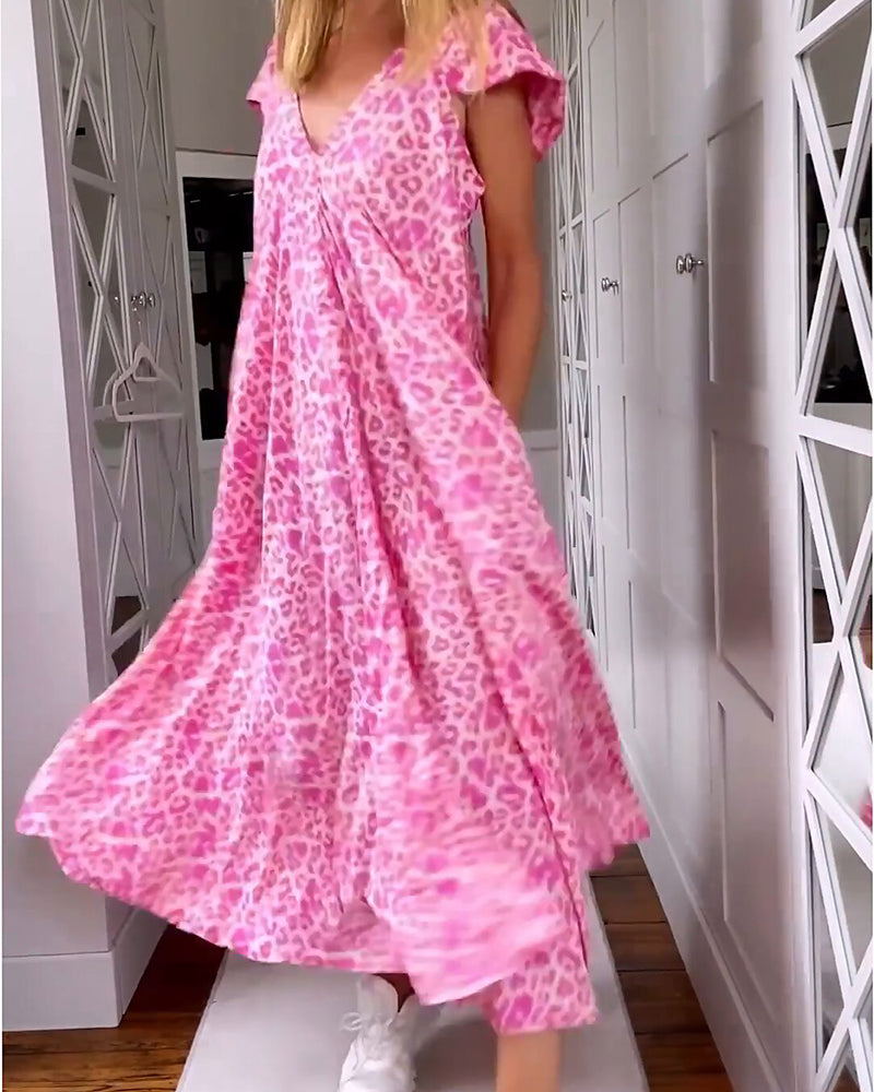 Image of Roxanne | Women's V-Neck Midi Dress