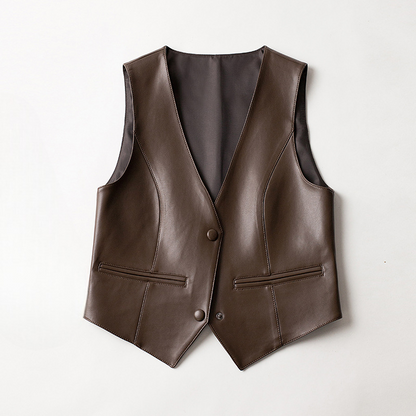 Red Ladies Tailored Waistcoat - Olytrend