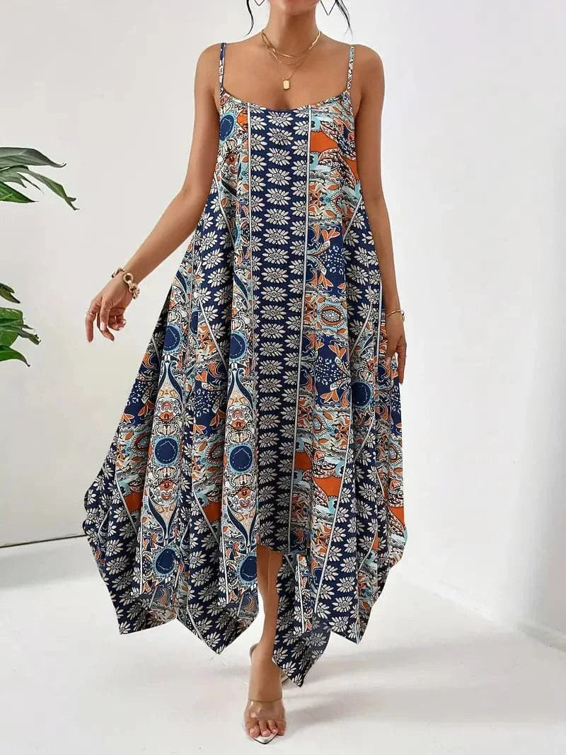 Red Floral Off Shoulder Midi Dress - Olytrend