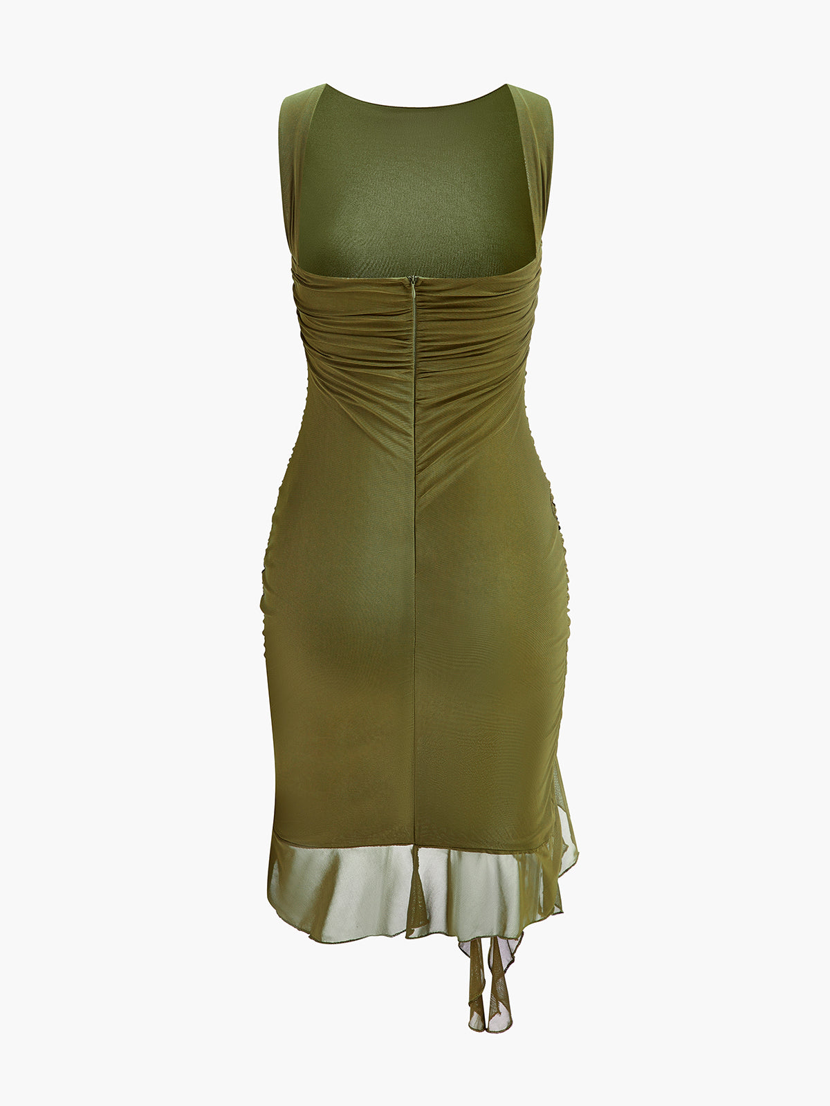 Gathered Off Shoulder Lace Trim Dress