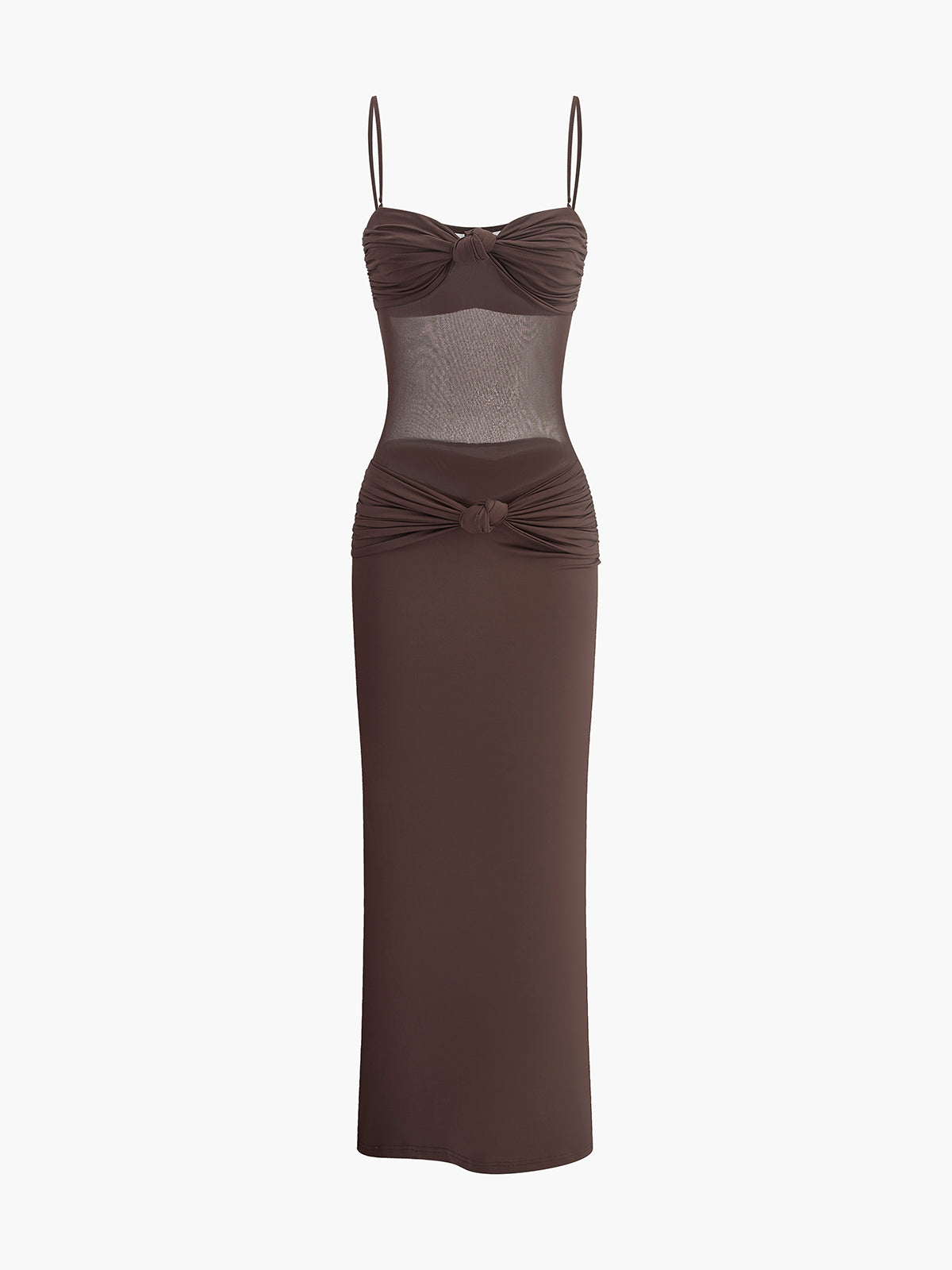 Textured Fit Lace Trim Tie Waist Dress - Pexav