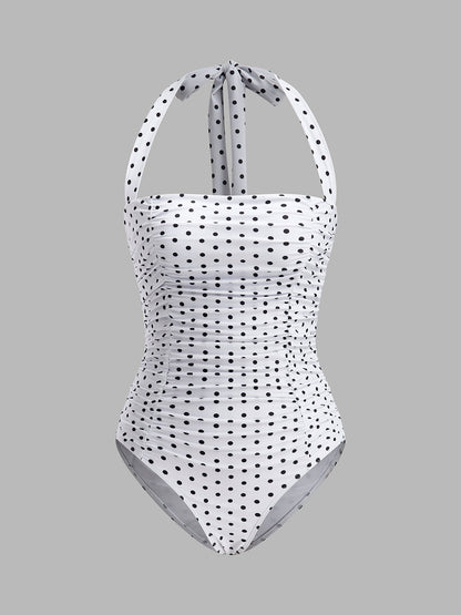Flirty Dot High Neck Swimwear