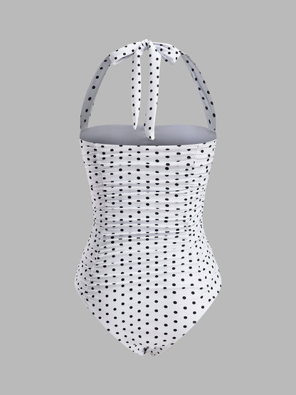 Flirty Dot High Neck Swimwear