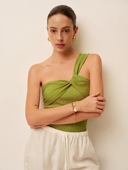 Flirty Asymmetrical One Shoulder Swimwear