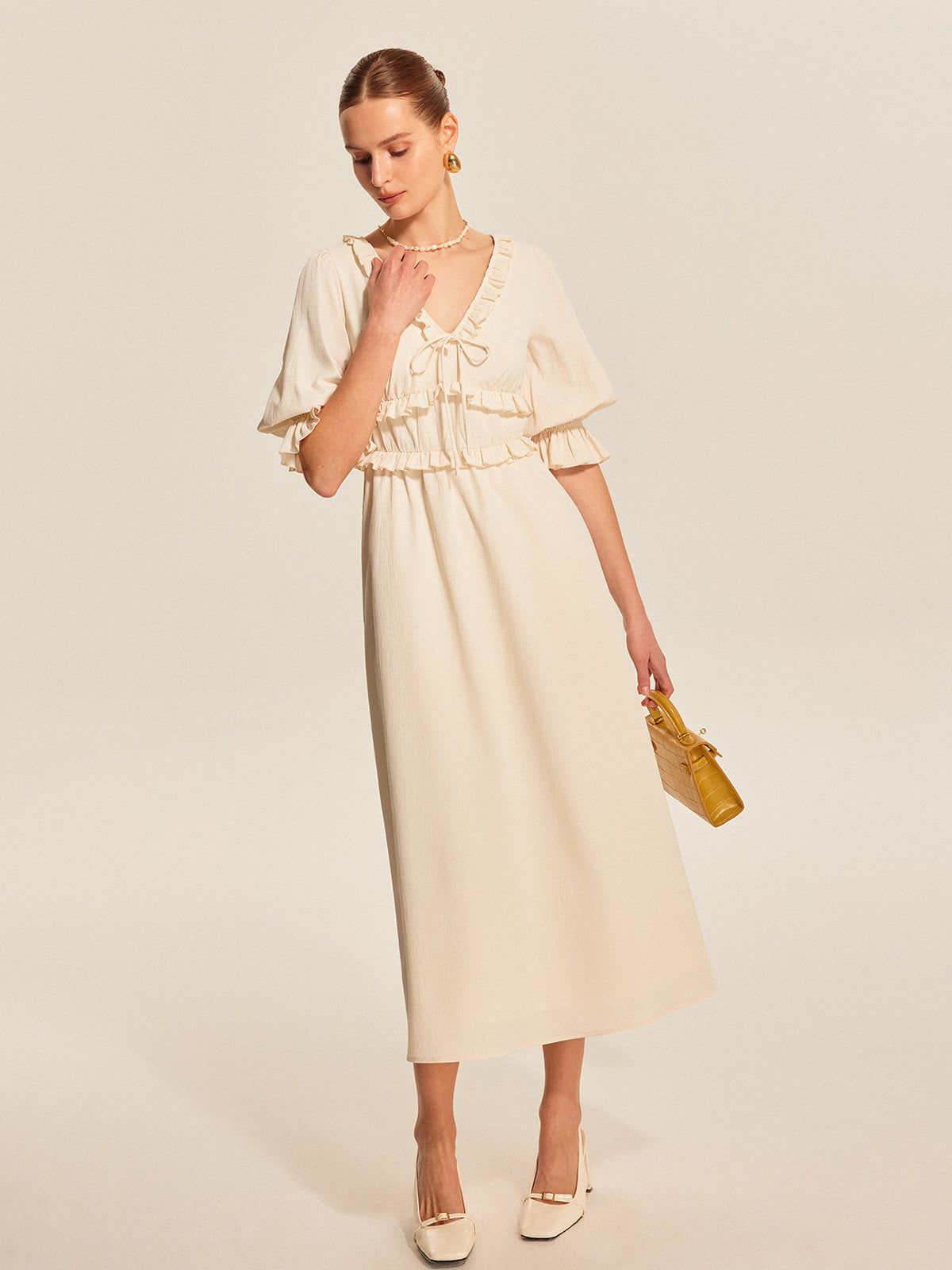 Floral Gathered Waist Summer Dress