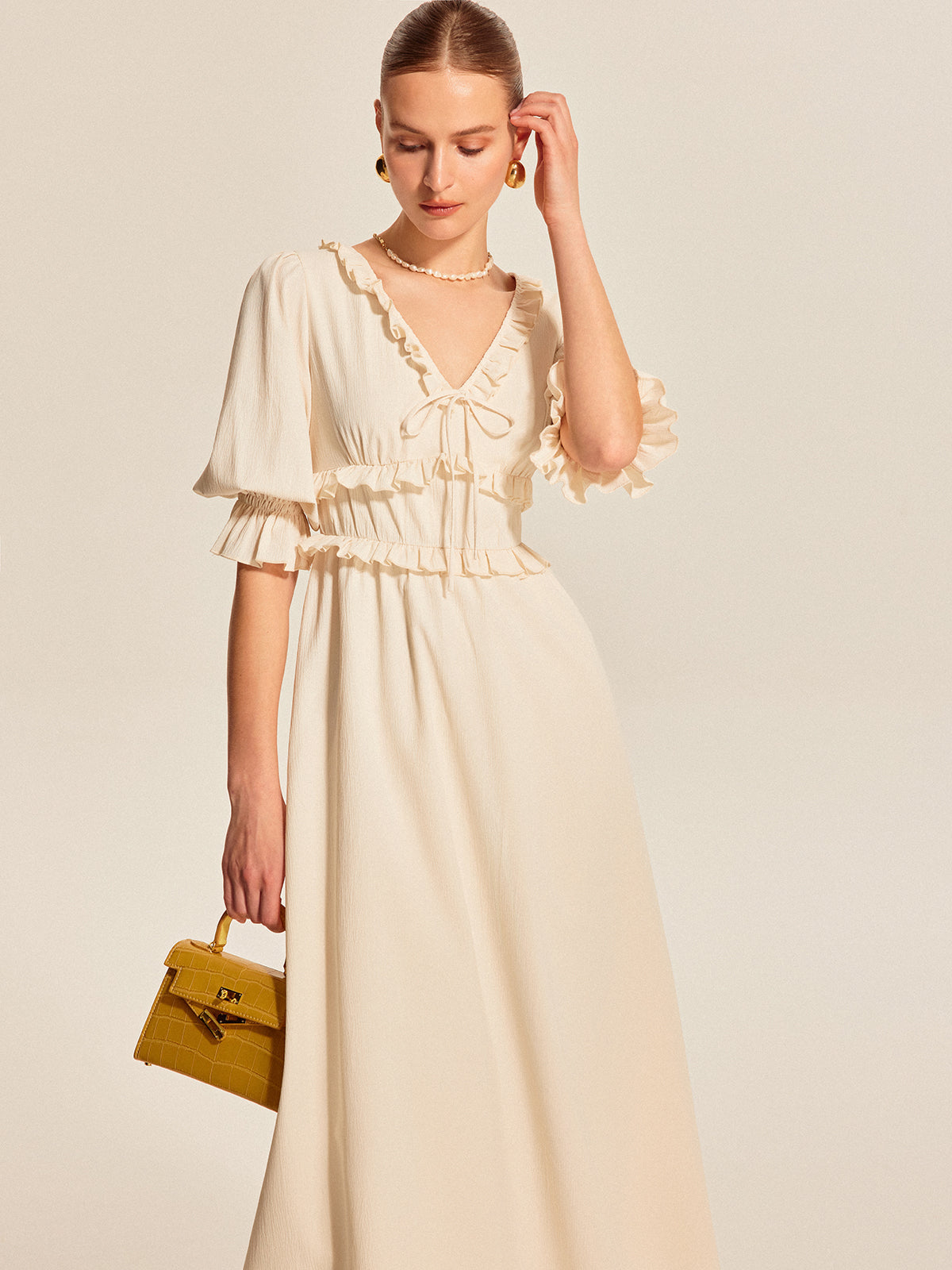 Floral Gathered Waist Summer Dress