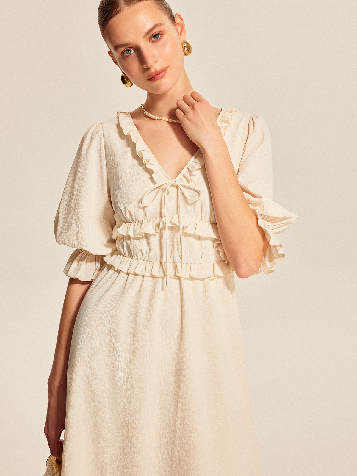 Floral Gathered Waist Summer Dress