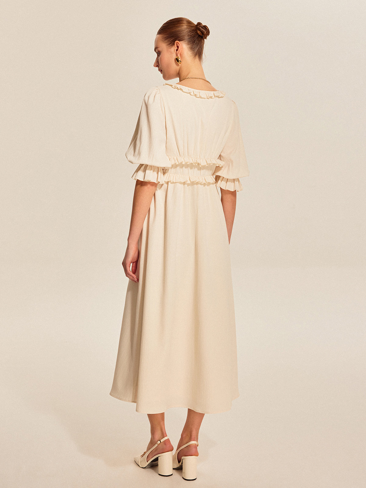 Floral Gathered Waist Summer Dress
