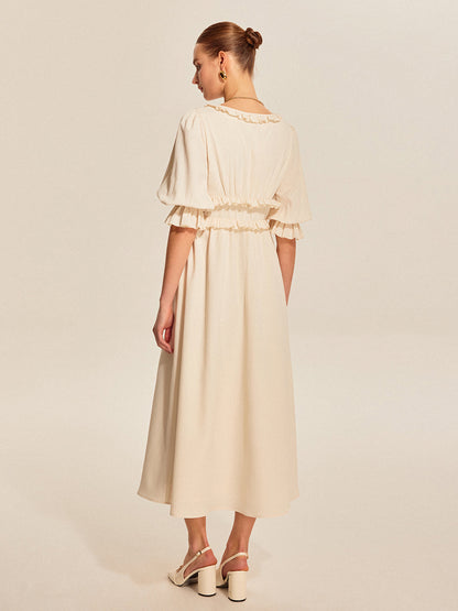 Floral Gathered Waist Summer Dress