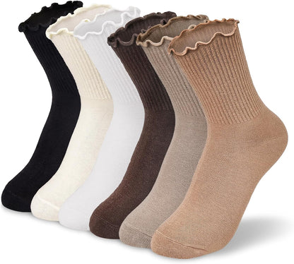 Ruffled Cotton Ankle Socks - Lisa-Multicolor-Nora Luxe