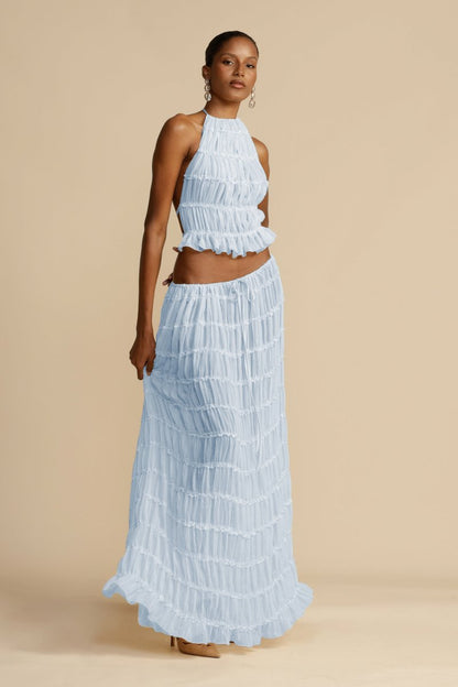 Rugless Chiffon Set – Calysta-White-S-The Livary