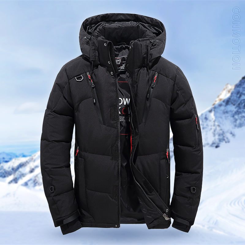Warm Men's Down Hooded Parka Jacket