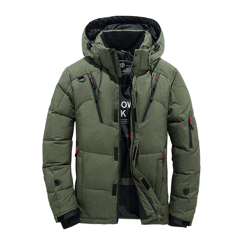 Warm Men's Down Hooded Parka Jacket