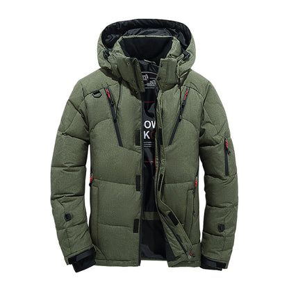 Warm Men's Down Hooded Parka Jacket