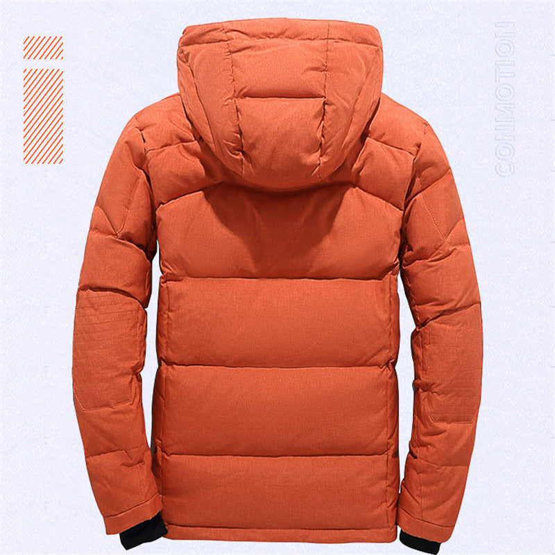Warm Men's Down Hooded Parka Jacket