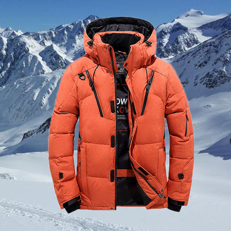 Warm Men's Down Hooded Parka Jacket