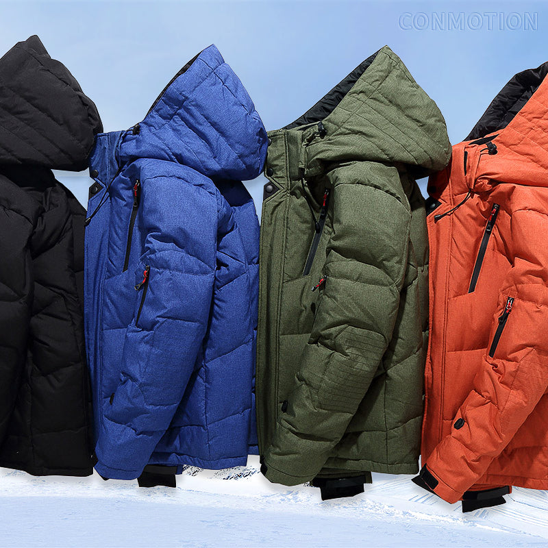 Warm Men's Down Hooded Parka Jacket
