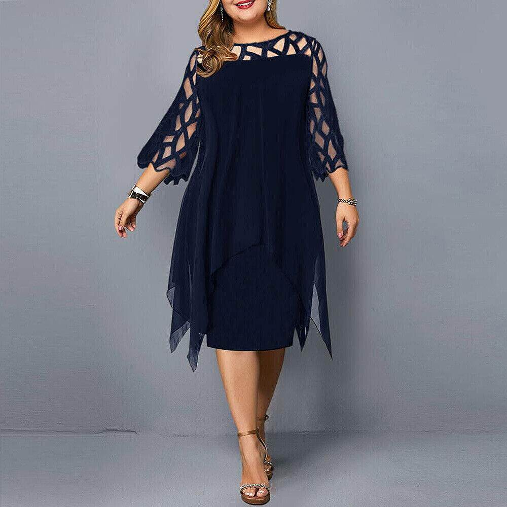 Beautiful Plus Size Midi Dress for Women - Nocini